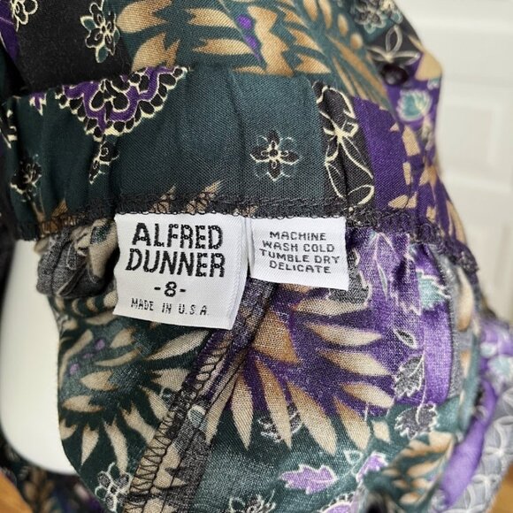 80s purple two piece blouse and skirt - Picture 5 of 6